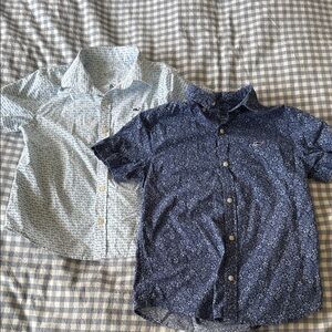 Vineyard Vines Kids Floral Button-Down Shirts - Navy and Light Blue